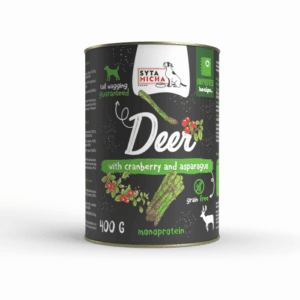 Syta Micha Jeleń z żurawiną i szparagami 400g