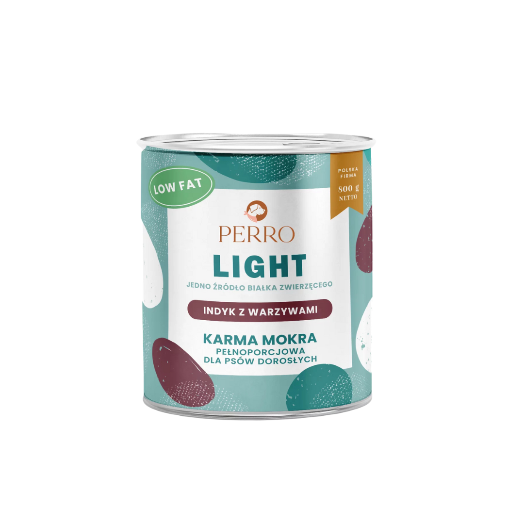 Perro Light Indyk z warzywami karma mokra dla psa 800g