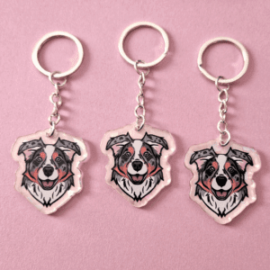 Lenee Brelok Owczarek Australijski Merle oczy niebieskie