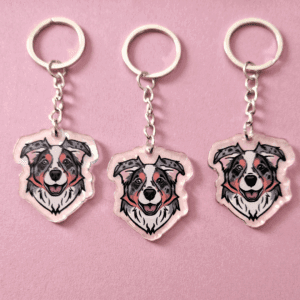 Lenne Brelok Owczarek Australijski Merle oczy mix