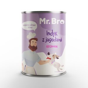 Mr.Bro Karma mokra junior Indyk z Jagodami 400g