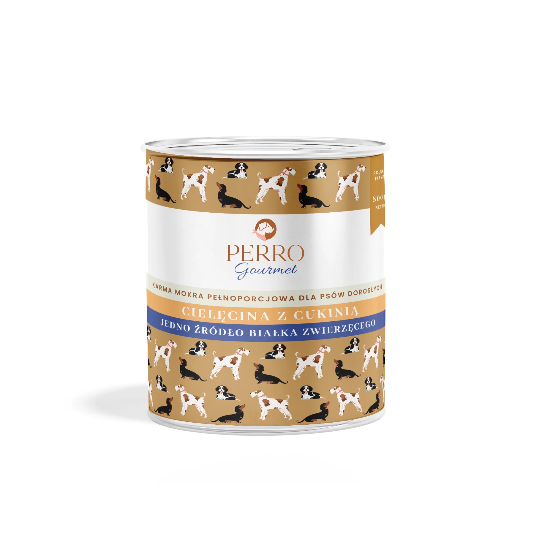 Perro Cielęcina z cukinią Gourmet karma mokra dla psa 800g
